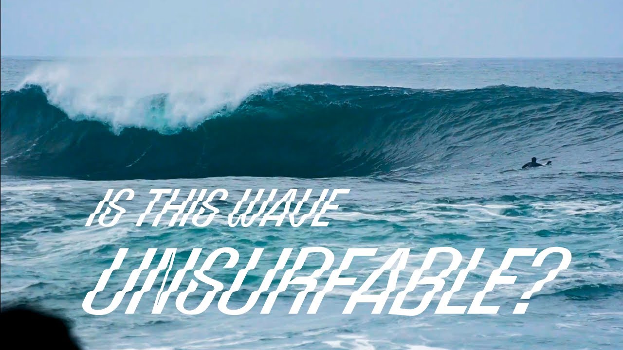 “Is this wave unsurfable?” surf video thumbnail from Reed Platenius using Velzyland typeface for the titles