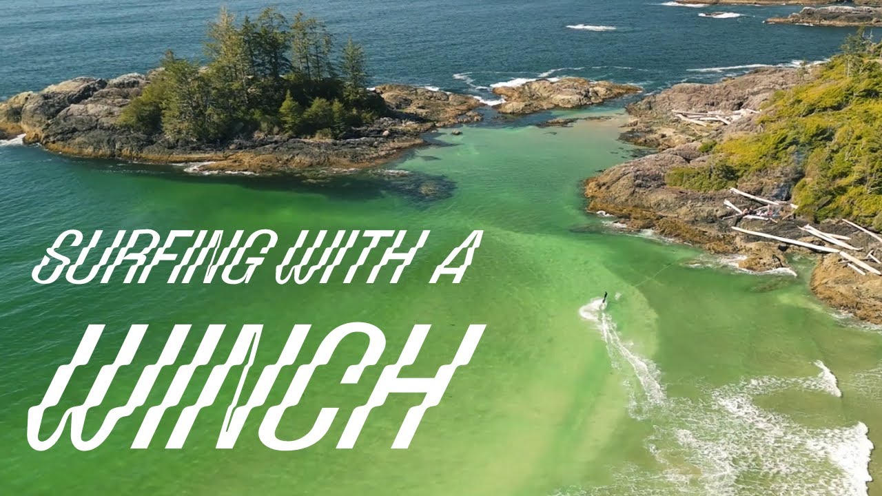 “Surfing with a winch” surf video thumbnail from Reed Platenius using Velzyland typeface for the titles 